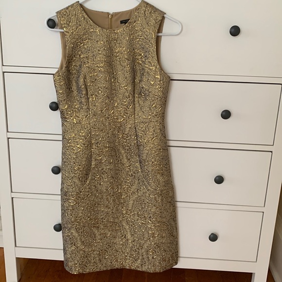 Ann Taylor Gold Dress size 0 - Picture 2 of 6
